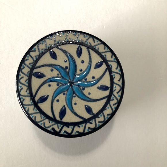 Servin Mexico Pottery Trinket Dish with Cover - Beautiful Colors! Signed GTO - Picture 8 of 13